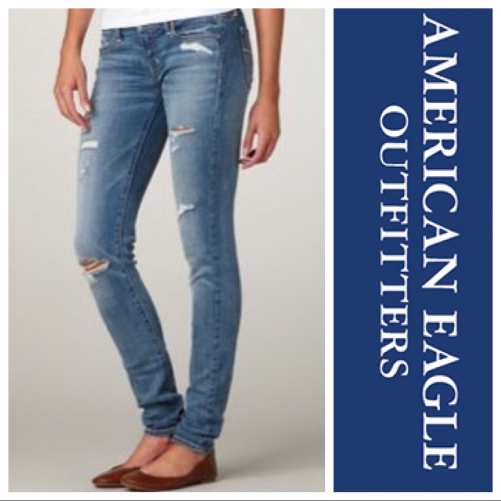 AEO Distressed Skinny Jeans